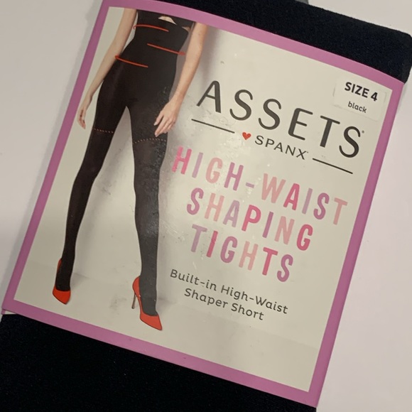 Assets by Spanx Women's High Waist Shaping Black Tights - Picture 7 of 12